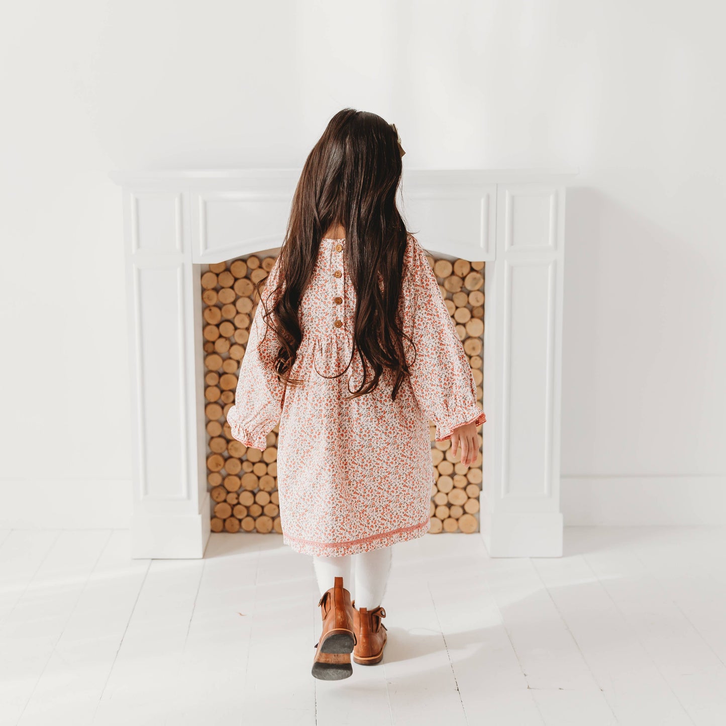 Pink Ditsy Print Cord Dress