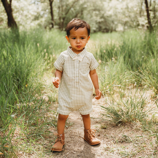 Green Gingham Boy Bubble