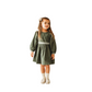 Jade Green Corduroy Gingham Long Sleeve Girl's Dress