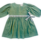 Jade Green Corduroy Gingham Long Sleeve Girl's Dress