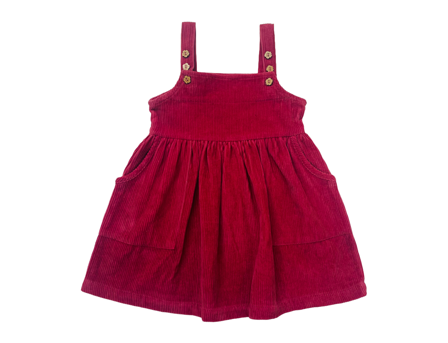 Pink Corduroy Girl's Pinafore Dress