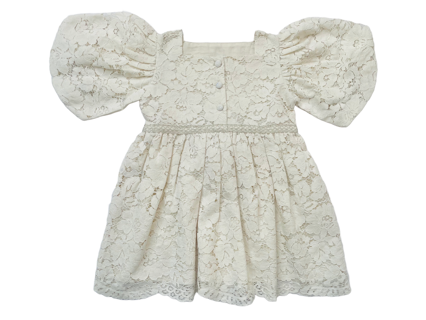 Cream Lace Christmas Girl's Dress