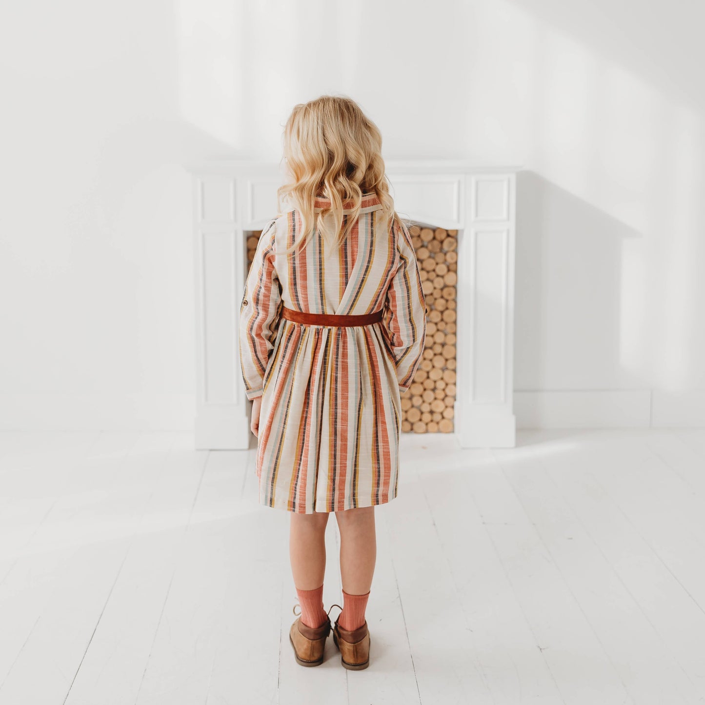 Yarn Dyed Striped Shirt Dress