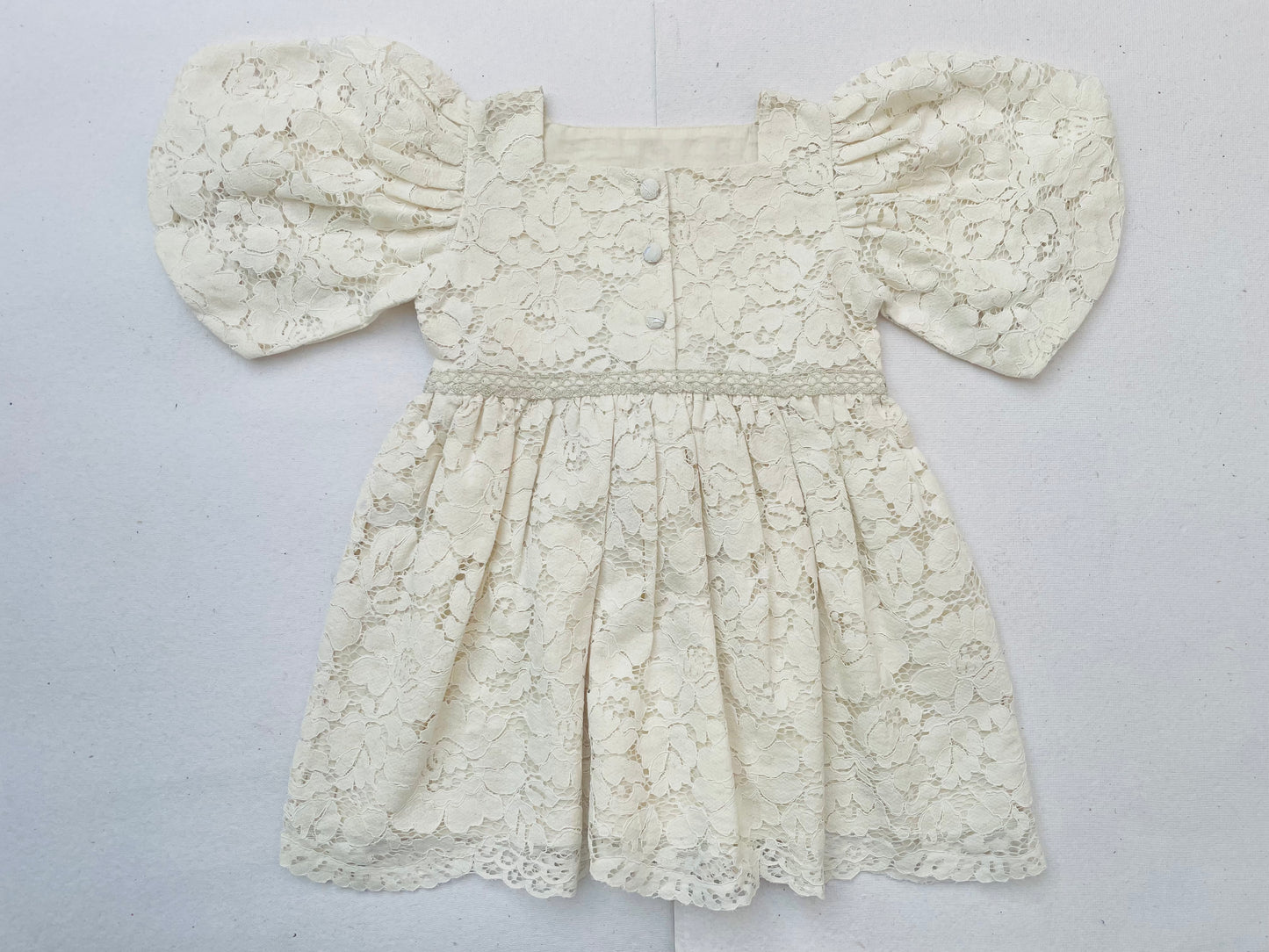 Cream Lace Christmas Girl's Dress