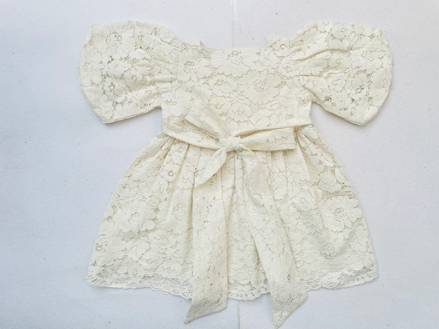 Cream Lace Christmas Girl's Dress