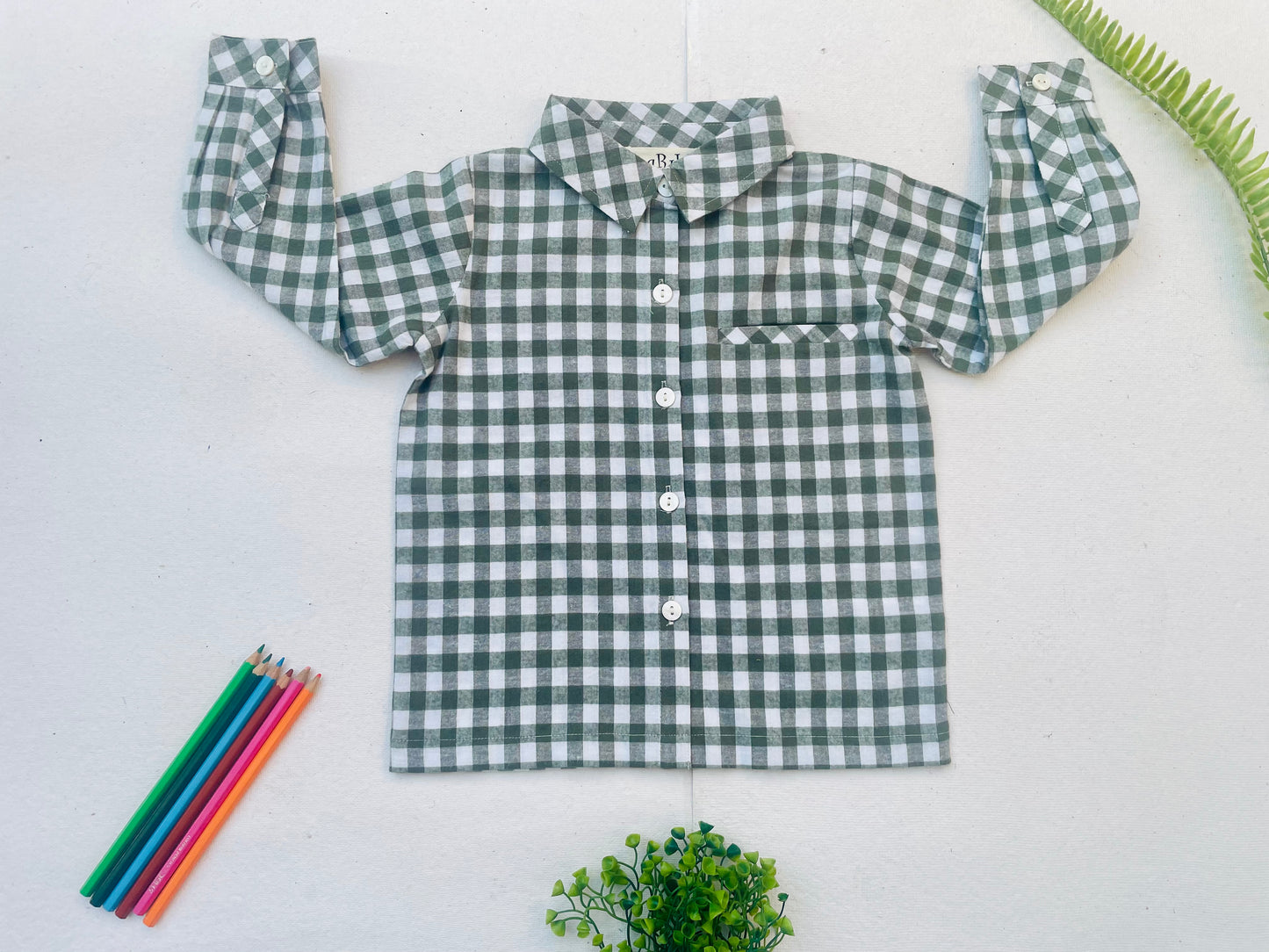 Green Gingham Shirt