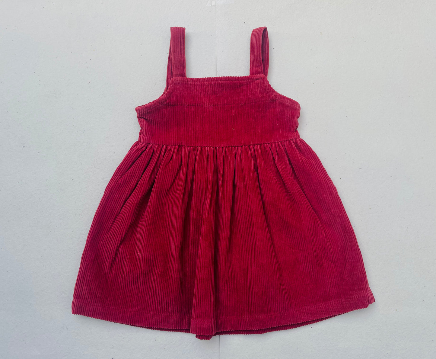 Pink Corduroy Girl's Pinafore Dress